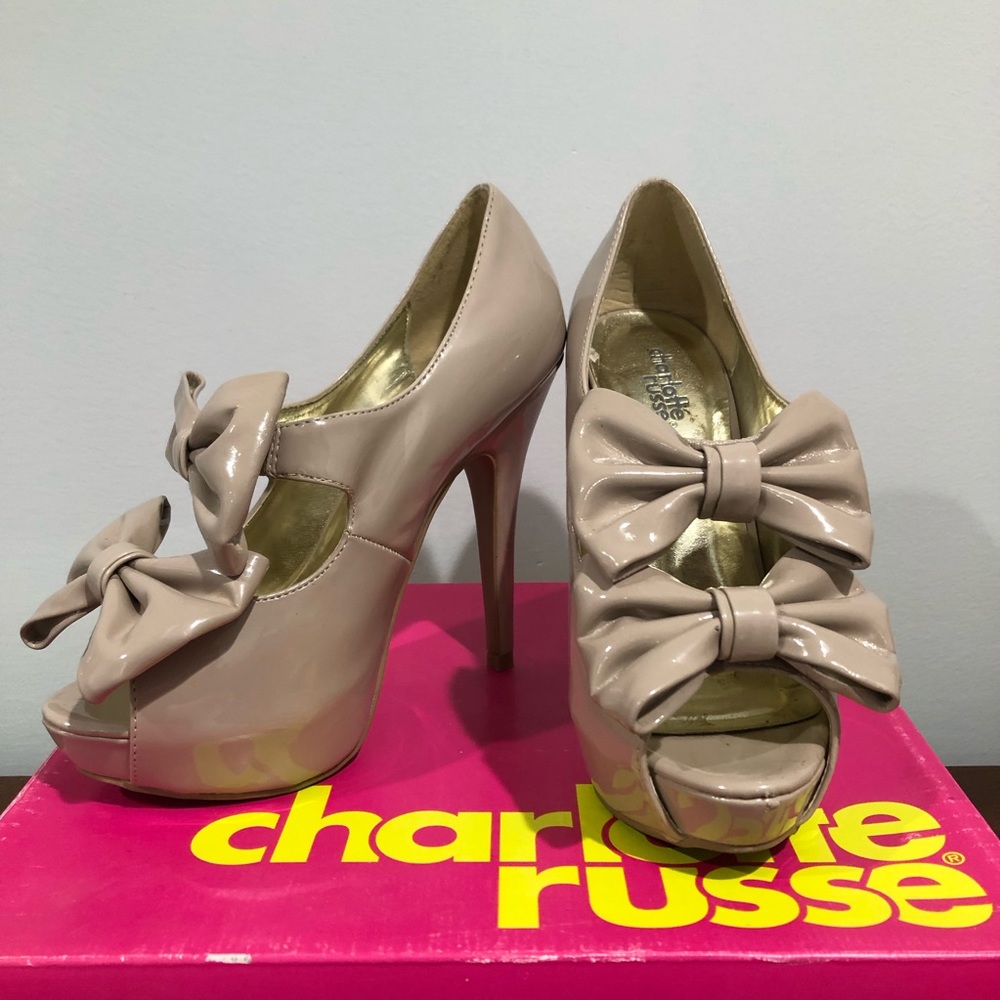 Charlotte Russe Nude Patent Pumps